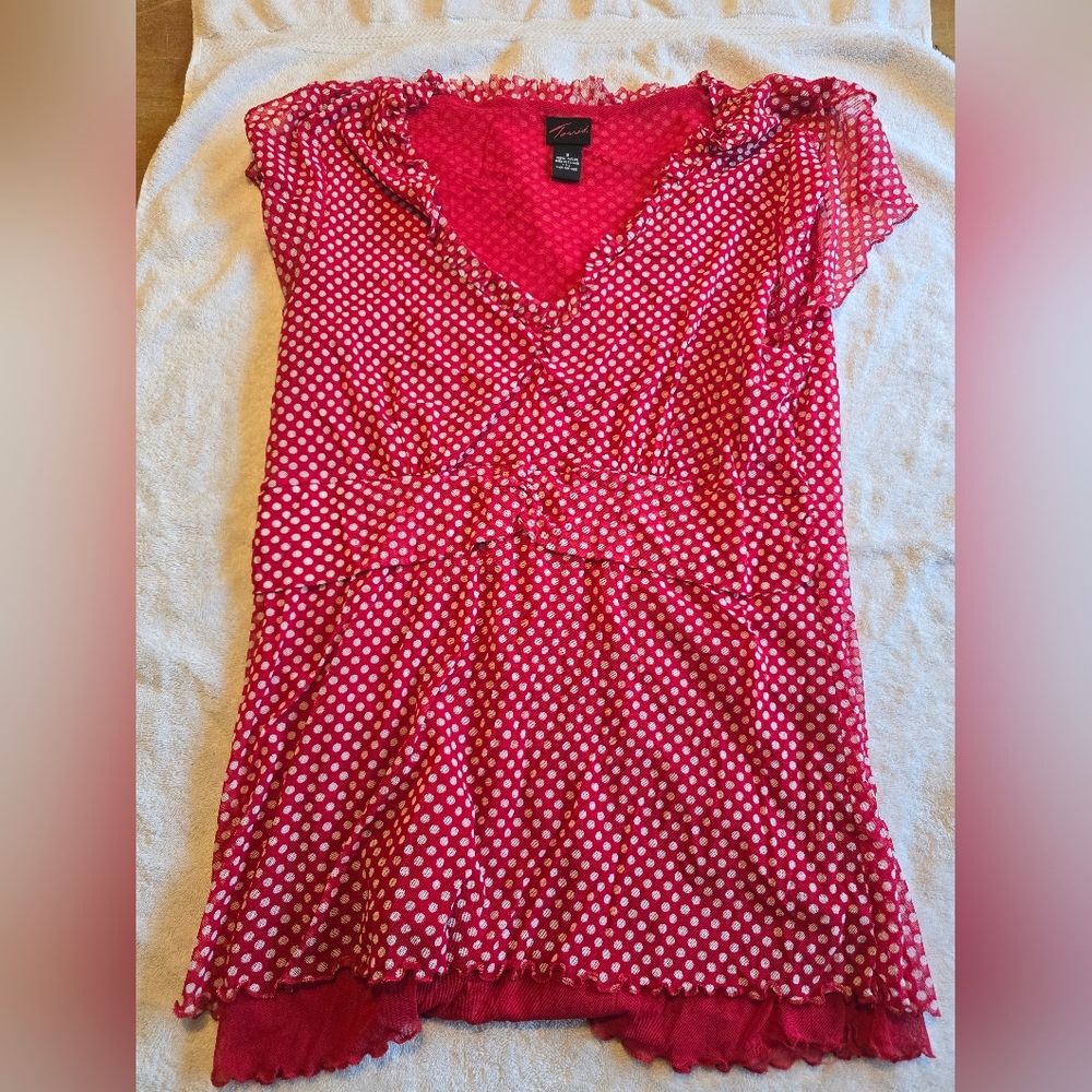 Torrid Red Polka Dot Blouse
